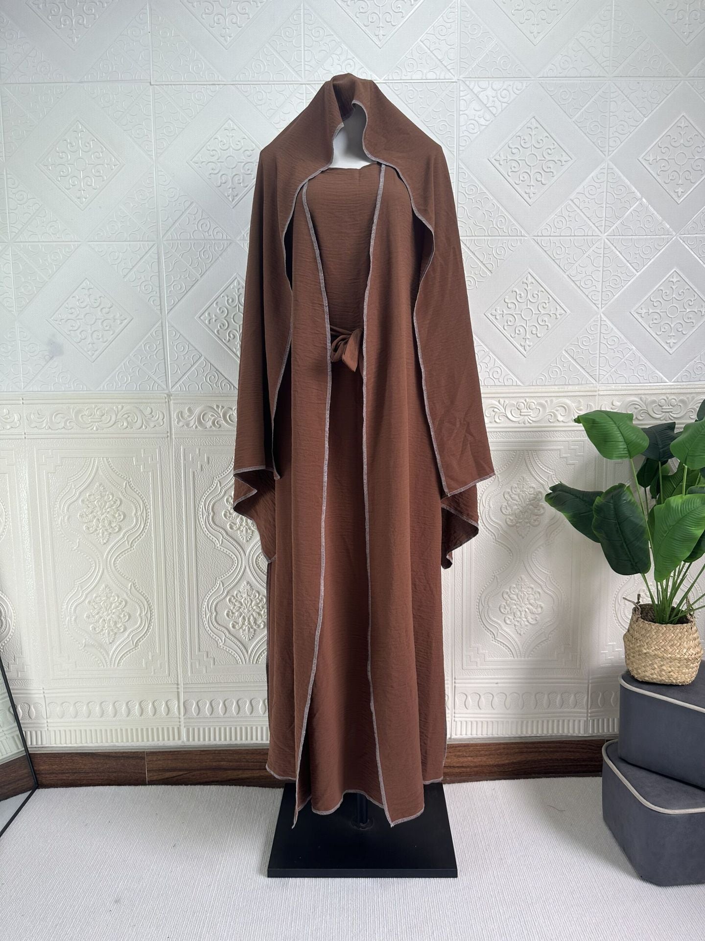 Dubai Turkey Cardigan With Inner Wear Dress