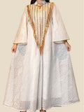 Embroidered Sequin Mesh Abaya Dress – Festive Modest Wear