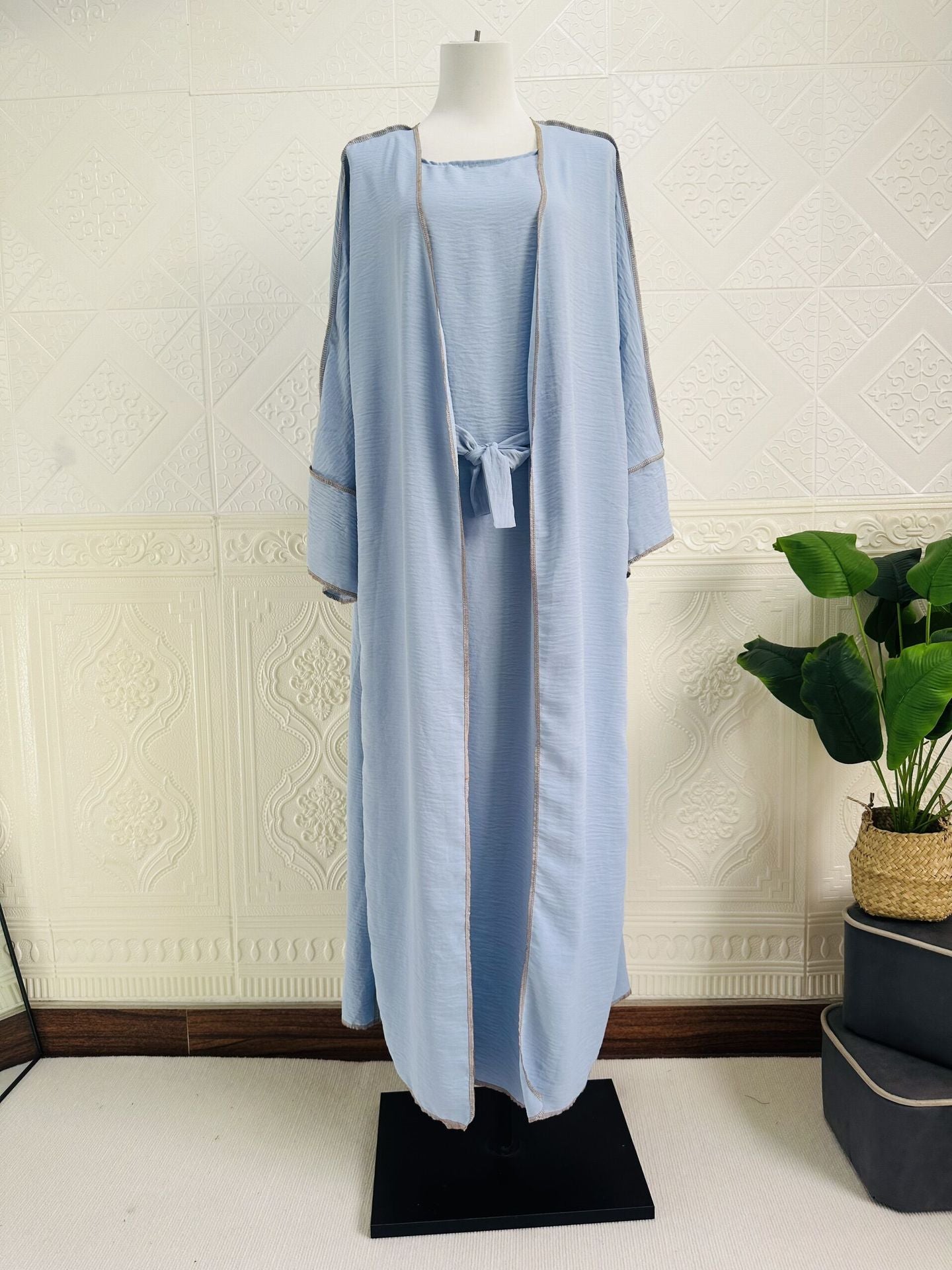 Dubai Turkey Cardigan With Inner Wear Dress