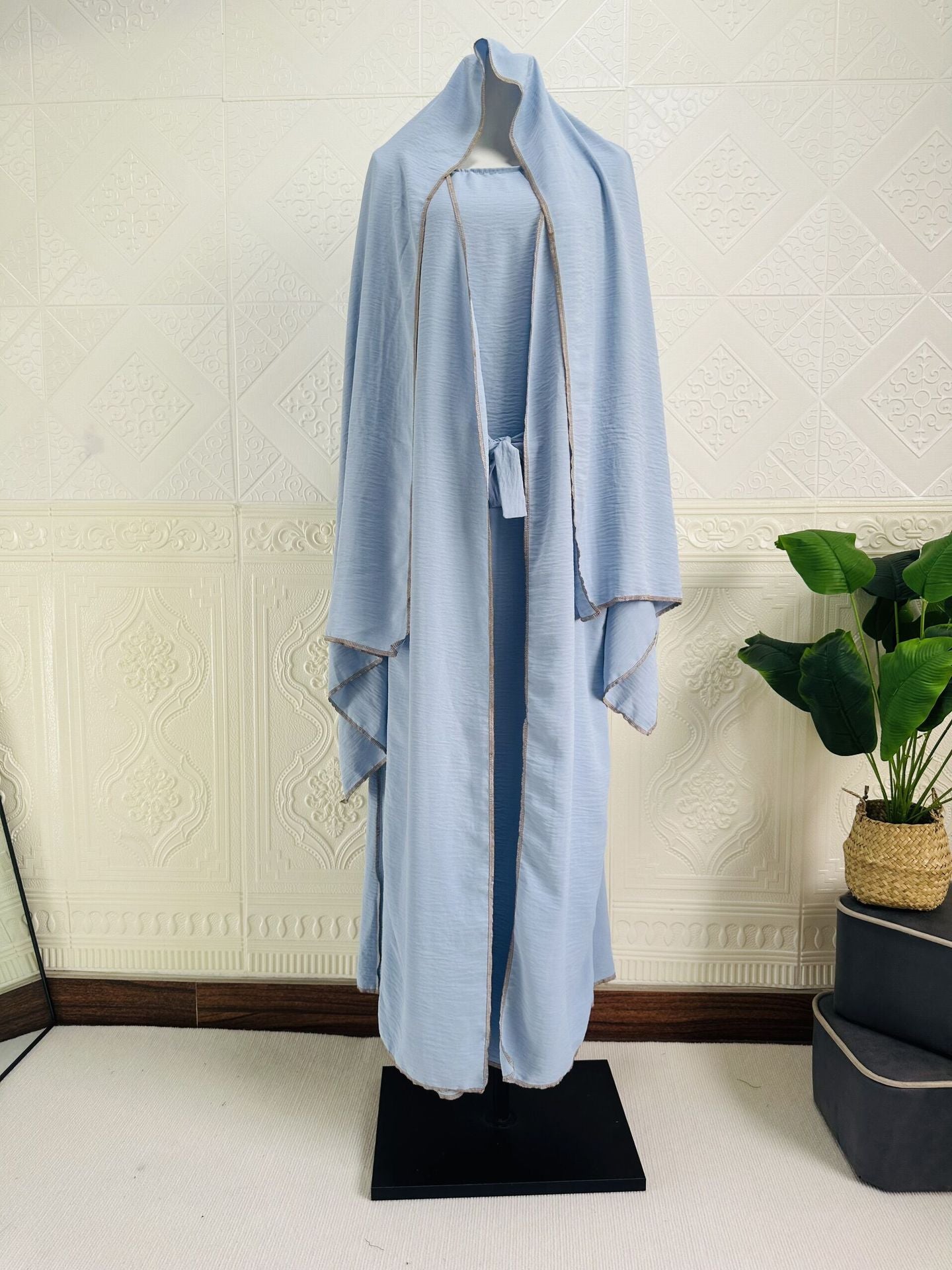 Dubai Turkey Cardigan With Inner Wear Dress