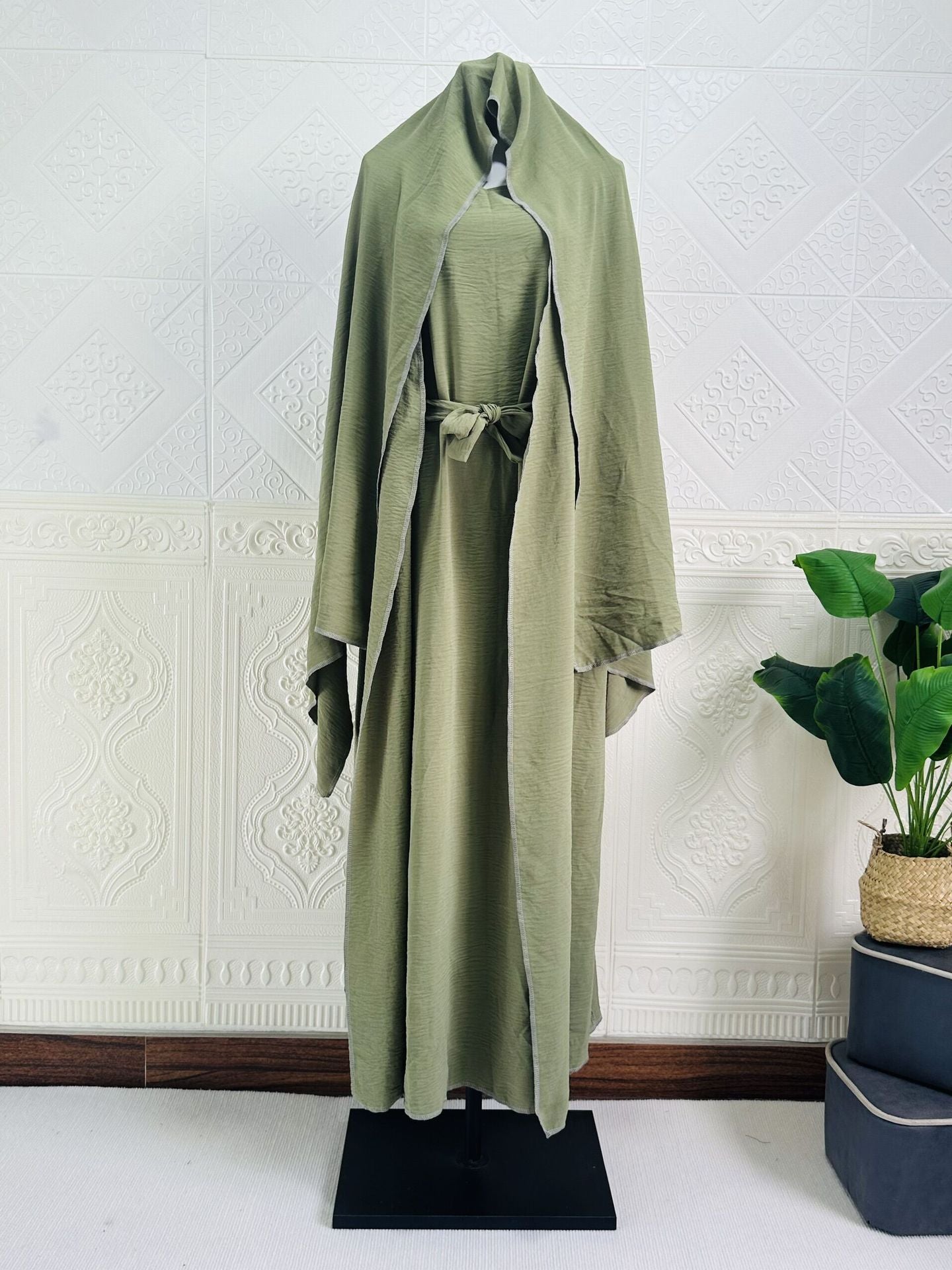 Dubai Turkey Cardigan With Inner Wear Dress